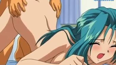 Hentai couple have hardcore sex in bed