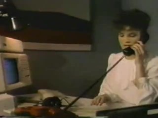 1990&#039;s porn Redhead boss interviews for a facial