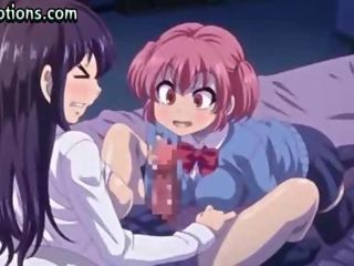 Hentai shemale gets cock rubbed