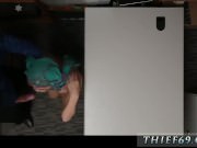 Ebony hottie sucking on white cock
