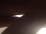 Guy sucks off dong through a hole