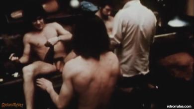 Retro gay boys have hardcore group orgy