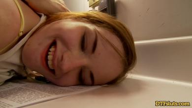 Nerdy redhead teen with big ass Tatianna Cush gets ass fucked hard POV