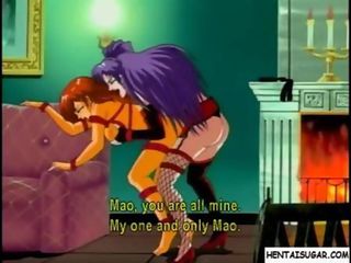 Tied up hentai lesbian