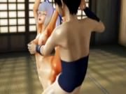 Horny young slut rubs her perky tits on wall outside of her home