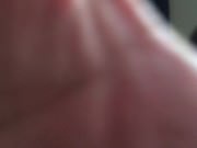 Curly-haired wife gets on her knees to suck a guys hard cock