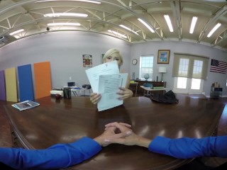 Redhead Kiki sucking cock and gets