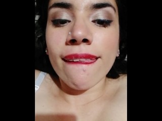 amazing black-haired chick fucked and facialized