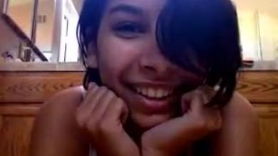 Cute Latina girlfriend showing her hairy twat