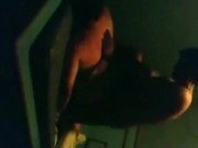 Red housewife stepmom playing on her bed