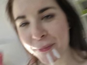 Orgasming using her vibrator