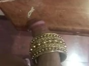 Shemale plunges her cock into guy's ass