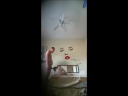 Amateur housewife playing with her hairy pussy