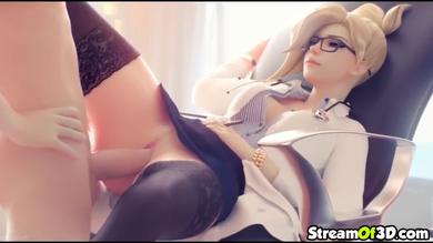 Sexy ass blonde Mercy taking huge dick in pussy