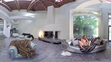 Alluring redhead teen Marie McCray masturbates in VR solo show