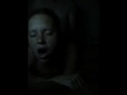 Skinny babe use huge dildo