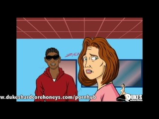 Hot bitch in interracial FMM threesome with dp