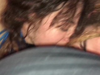 Middle aged blonde takes a dick in her ass and pussy at the same time