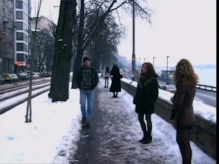 Chick with glasses gets banged doggy style