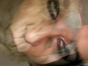 Busty blonde wife sucking dick 1