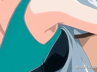 Hentai girl in swim suit teasing dick in locker room