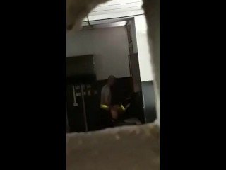 Busty brunette with a fake ass dances