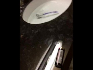 Asian babe gives her boyfriend a blowjob