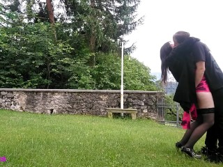 Granny is picked up and fucked in the fields